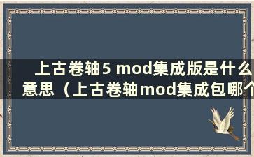 上古卷轴5 mod集成版是什么意思（上古卷轴mod集成包哪个好）